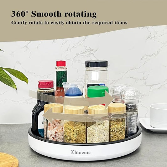 Lazy Susan Turntable,Non-Skid Lazy Susan Organizer for Cabinet,Refrigerator,Pantry,Kitchen,Bathroom Organization and Storage,Countertop,Under Sink and Tabletop Shelf,Spice Rack (12 inches 2 Pack)