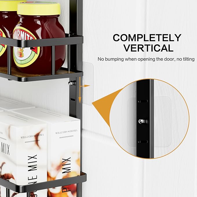 Highpro 8-Tier Over the Door Pantry Organizer, Pantry Organization and Storage Rack, Metal Hanging Spice Rack Shelves, Home & Kitchen, Closet, Laundry Room Bathroom Organization,Black
