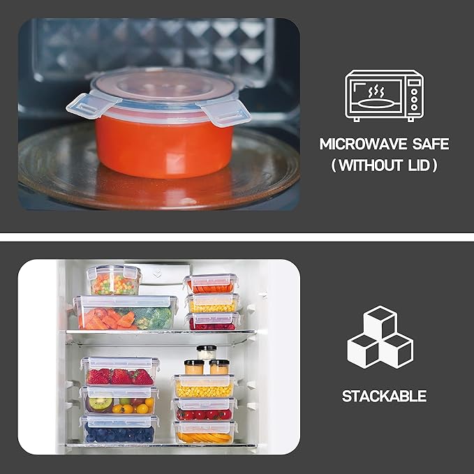 KAGUYA 36-Piece Food Storage Containers Set with Airtight Lids (18 Containers and 18 Lids), BPA-Free & Leakproof Material, Freezer, Microwave Safe