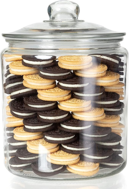 Crutello Glass Glass Apothecary Jar - 1 Gallon Storage Container with Airtight Lid for Food, Pantry, Home, Medicine - A Family-Owned American Brand