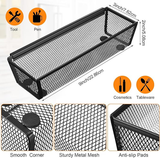 Chumia 16 Pack Silverware Drawer Organizer 9 x 3 x 2 Inch Mesh Utensil Organizer for Kitchen Drawers with Interlocking Arm for Flatware Knives Spoons Fork Cosmetic Utensil Tabletop Storage Tray