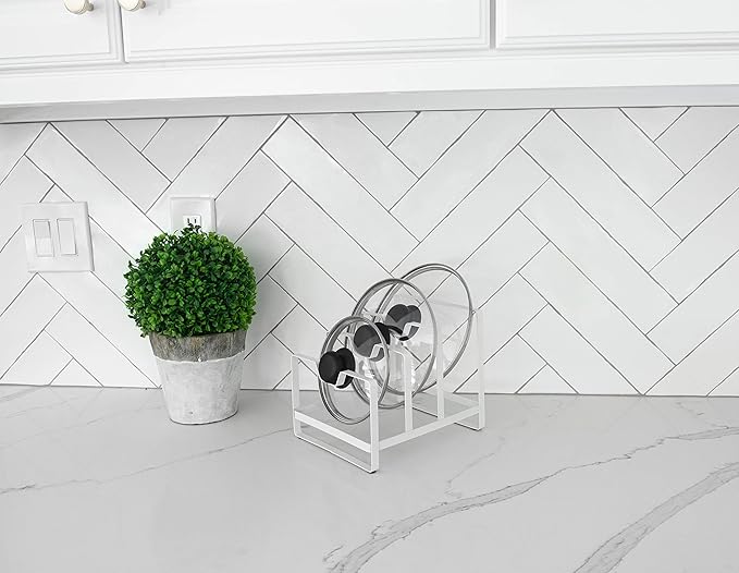 Kitchen Spaces Pot and Pan Organizer, White