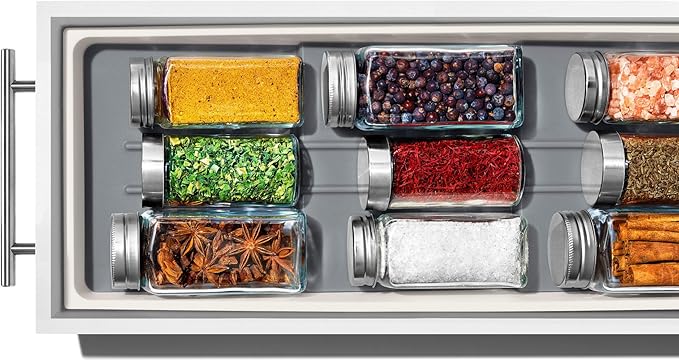 OXO Good Grips Kitchen, Compact Spice Drawer Organizer, White (Pack of 4)