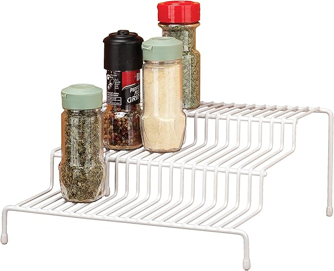 Kitchen Details Spice Rack Organizer Shelf | 3 Tier Design | Great for Holding Spices | Condiments | Freestanding | Pantry Kitchen Cabinet Storage | White