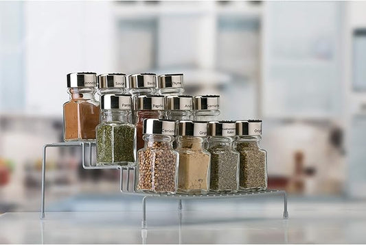 Kitchen Details 3 Tier Free Standing Spice Rack | Organizer Shelf | Countertop | Pantry | Kitchen Cabinet | Grey