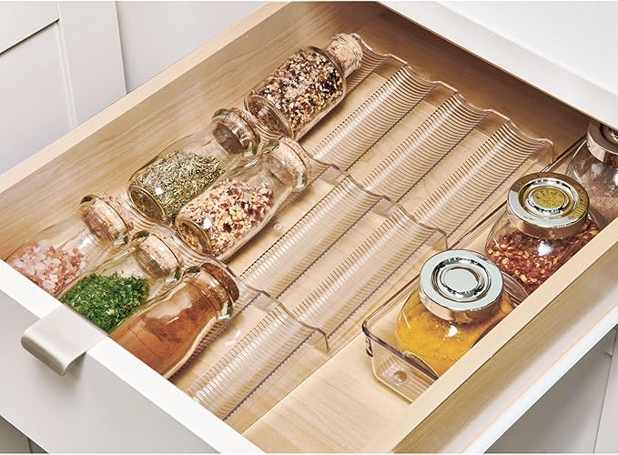 iDesign 3-Tier Spice Drawer Organizer –Linus Collection – Clear