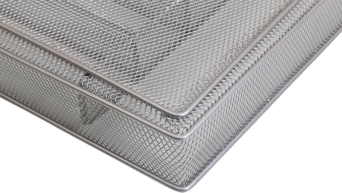 Ybm Home Silver Mesh Cutlery Holder In-drawer Utensil Flatware Organizer/tray size 12-1/2 By 9-1/4 By 2 Inches (5-compartment)