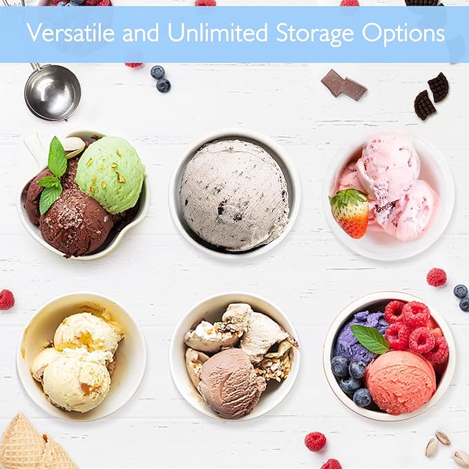 16oz ice cream Containers Replacement for Ninja Creami Pints and Lids - 4 Pack, Compatible with NC301 NC300 NC299AMZ Series Ice Cream Makers, Airtight, Leak Proof & Dishwasher Safe