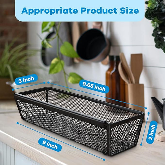 Utensil Drawer Organizer, Silverware Organizer, 2 Pack Silverware Drawer Organizer, Organizadores De Cocina, Flatware Organizer for Drawer with Interlocking Arm