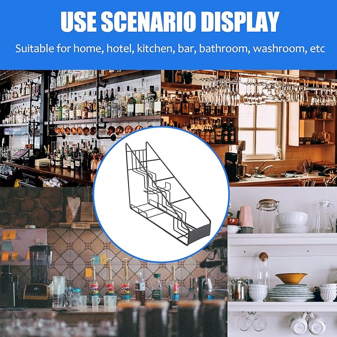Stainless Steel Spice Shelf Spice Rack Organizer Syrup Bottle Rack Wire 4 Compartment Bottle Holder Kitchen Storage Organization ( White )