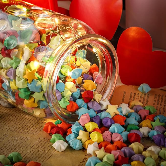 WHJY Set of 2 32oz Airtight Glass Jars Decorative Jars, Jar of Hearts Cute Cookie Jar Decorative Jars with Lids Candy Jars for Candy Buffet Heart Shaped Lid - Grid Textured