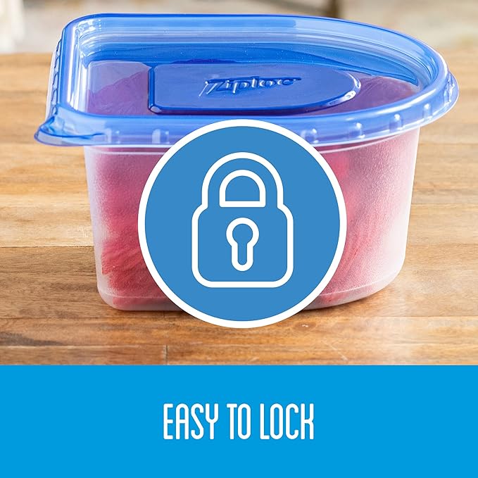 Ziploc Snap N Seal Food Storage Meal Prep Containers, Reusable for Kitchen Organization, Dishwasher Safe, 10 Piece Set, 56 Ounce, Compatible with Amazon Astro (Pack of 2)