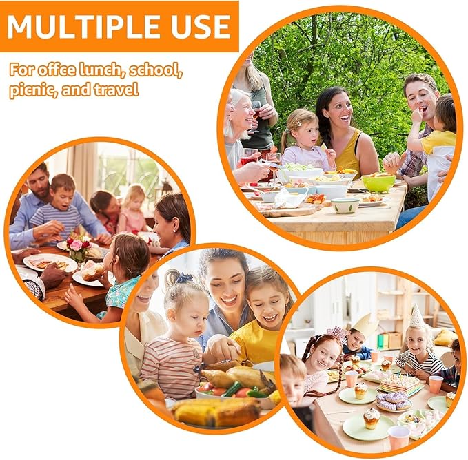 7-Pack Reusable Double Compartment Condiment Containers with Lids - Leak-Proof 2-Section Disposable Snack Cups for Sauce, Dips, Sampling & Travel Portions