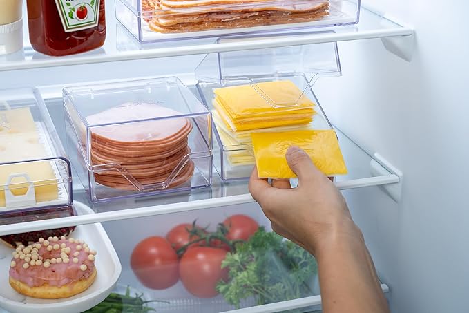 American Sliced Cheese Holder | Airtight Storage Container for Fridge | Hinged Lid | Dishwasher Safe | Holds 24 Slices | Made in USA