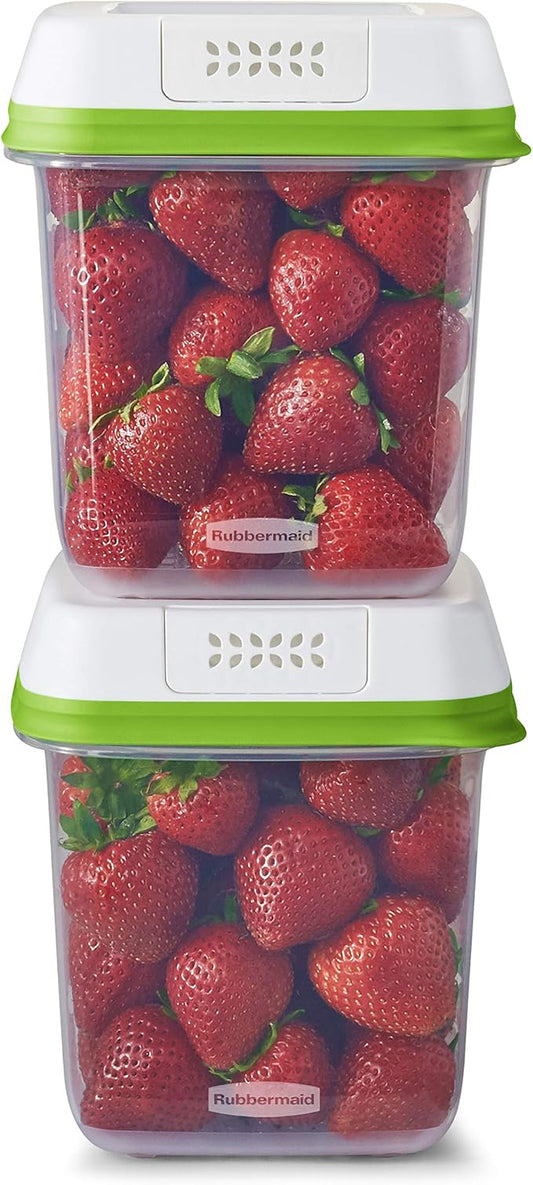 Rubbermaid FreshWorks Produce Saver, Medium Produce Storage Containers, 2 Pack