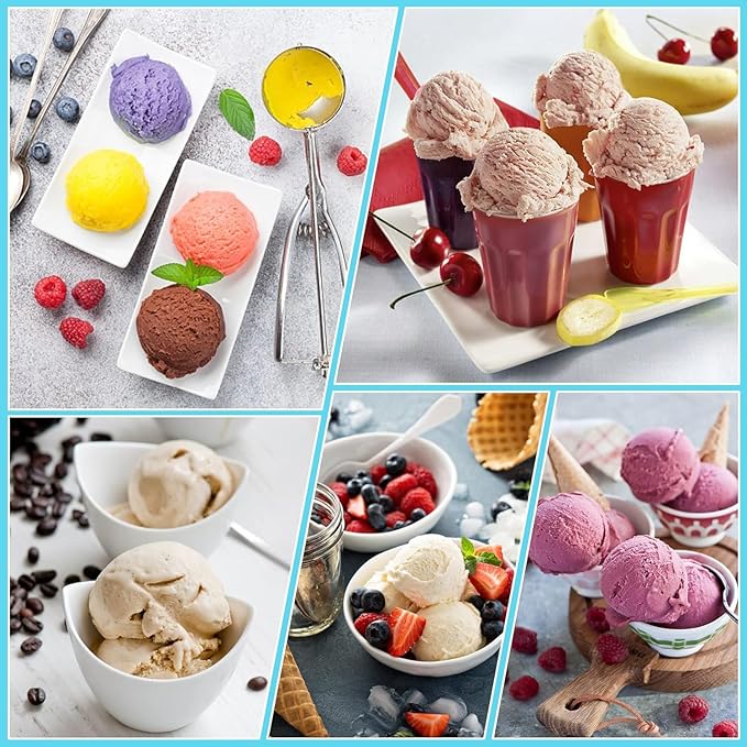 Pint Containers and Lids Replacement for Ninja Creami Breeze Ice Cream Maker - 4 Pack, 16oz Cups Compatible with NC101 NC201 NC201Q NC205A Series- BPA-Free & Dishwasher Safe