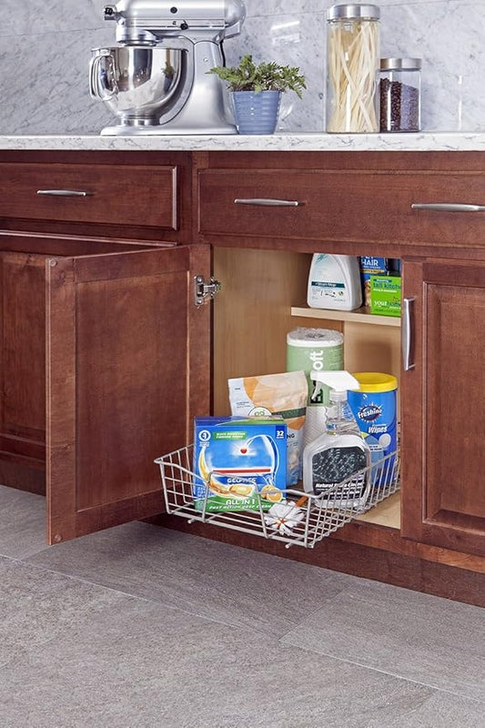 ClosetMaid 3087 14-Inch Wide Cabinet Organizer, Nickel