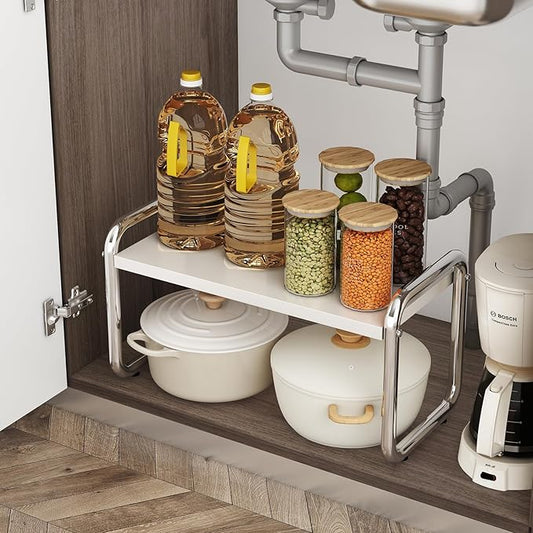 Iron spice rack, kitchen spice storage rack, seasoning bottle rack, kitchen storage rack, cabinet interior layered rack, countertop storage rack, bathroom miscellaneous rack, White