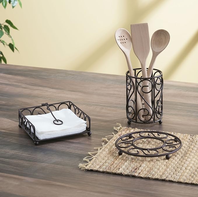 Home Basics Scroll Collection Cutlery Holder