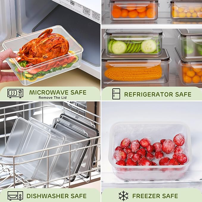 46 PCS Food Storage Containers with Lids Airtight (23 Lids &23 Containers) - Leakproof Meal-Prep Containers for Kitchen Storage