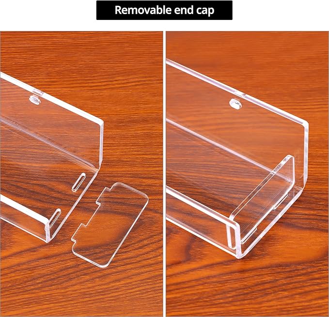 QWORK Clear Acrylic Spice Rack Organizer for Wall - 2-Pack Acrylic Spice Shelf, Spice Shelf Organization,for Kitchen
