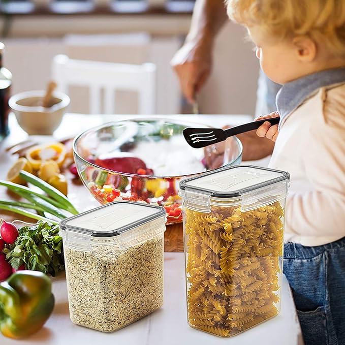 Wildone Airtight Food Storage Containers with Lids, 14PC Plastic Kitchen Storage Containers for Pantry Organization and Storage, Cereal, Flour and Sugar Containers, Include 20 Labels & Pen