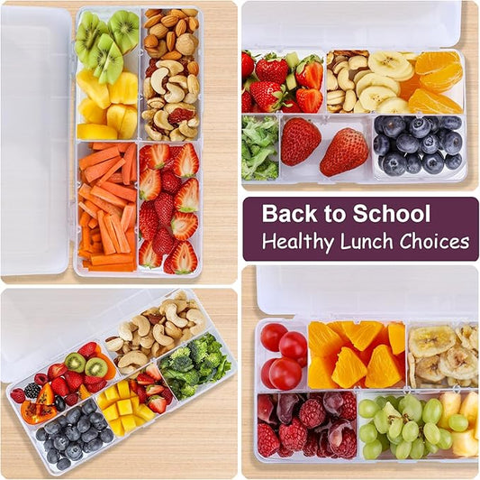 XANGNIER Snack Box Container for Kids Lunch Accessories,Divided Snackle Box Charcuterie Container,12 Compartments Reusable Food Storage Containers for School, Travel,Work,Bento Box Accessories,1 Pack