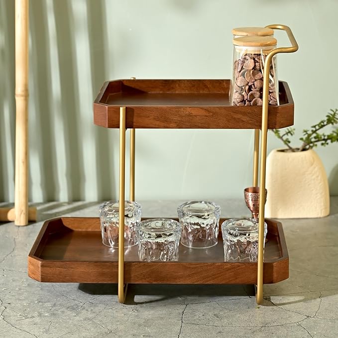 ®️ Handcrafted Premium Homeydo Organizer | Wooden Spice Rack | 2-Tier Kitchen Countertop | Cabinet Storage Shelf | Home Décor Display in Wood (18.0x10.6x18.1 Inch)