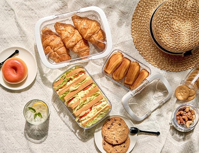 Felli Duo Loc Lunch Meal Prep Containers Microwave Safe Tritan Plastic BPA FREE, Leak Proof Food Storage Container for Leftovers Kitchen Fridge Freezer, Reusable On the Go Travel Box (Beginner 3pk)