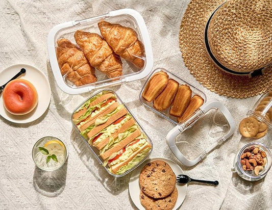 Felli Duo Loc Lunch Meal Prep Containers Microwave Safe Tritan Plastic BPA FREE, Leak Proof Food Storage Container for Leftovers Kitchen Fridge Freezer, Reusable On the Go Travel Box (Beginner 3pk)