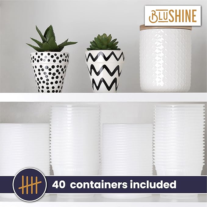 [36 Sets] 16 oz. Plastic Deli Food Storage Containers with Airtight Leak Proof Lids - Reusable -Microwave, Fridge, and Freezer Safe