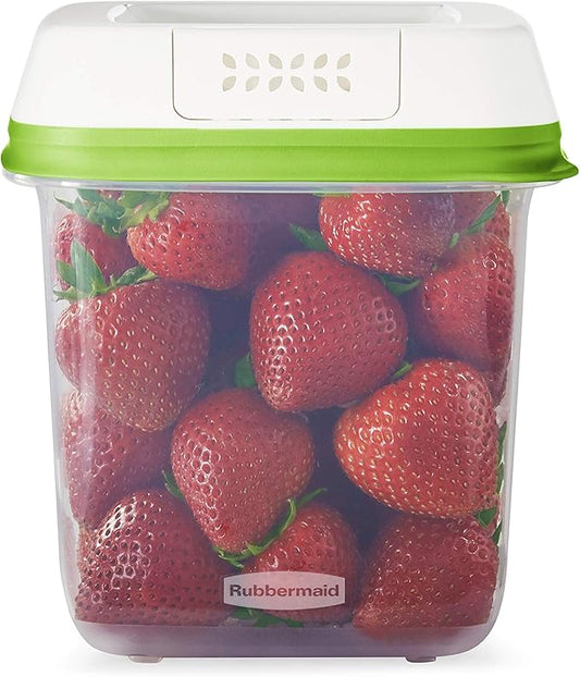 Rubbermaid FreshWorks Saver, Medium Produce Storage Container, 7.2-Cup, Clear