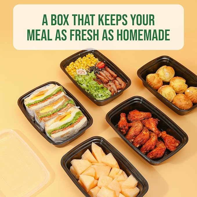 Meal Prep Containers Reusable - 38oz 30 Pack Meal Prep Containers With Lids Microwavable, Freezer Safe Food Prep Containers, Disposable To Go Containers