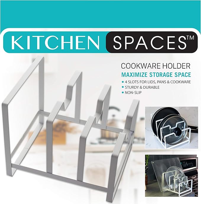 Kitchen Spaces Pot and Pan Organizer, White
