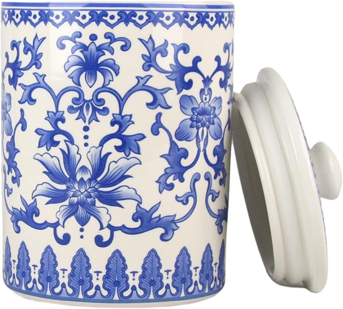 10 Strawberry Street Kitchen Canister, 3 Piece Set, Chinoiserie Blue