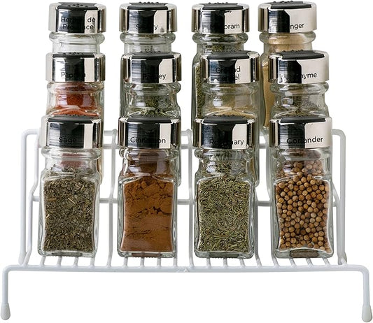 Kitchen Details Spice Rack Organizer Shelf | 3 Tier Design | Great for Holding Spices | Condiments | Freestanding | Pantry Kitchen Cabinet Storage | White