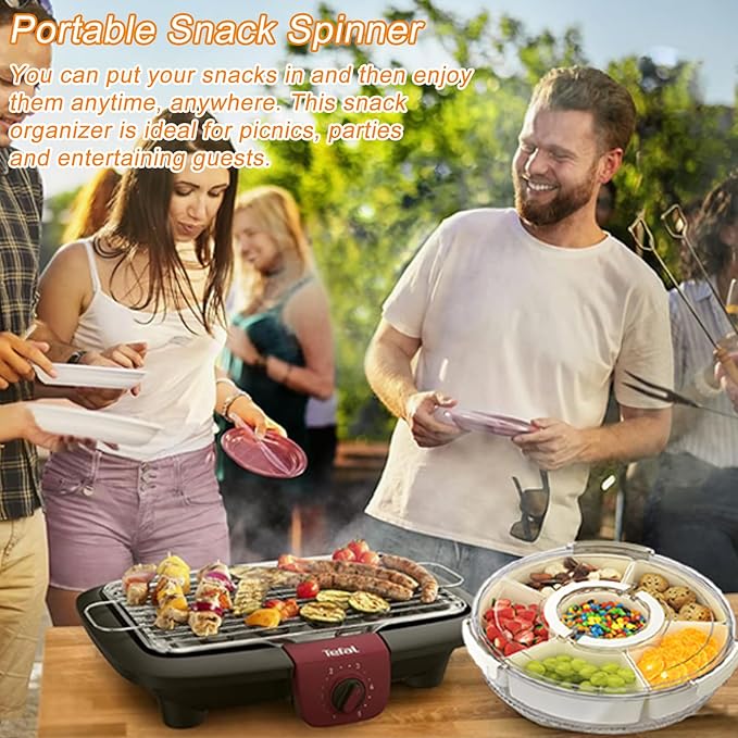 Veggie Tray with Lid,Serving Tray with Lid For Veggie Fruit and Candy,Clear Fridge Organizer and Storage for Picnic,Beach, Party, Travel Essentials