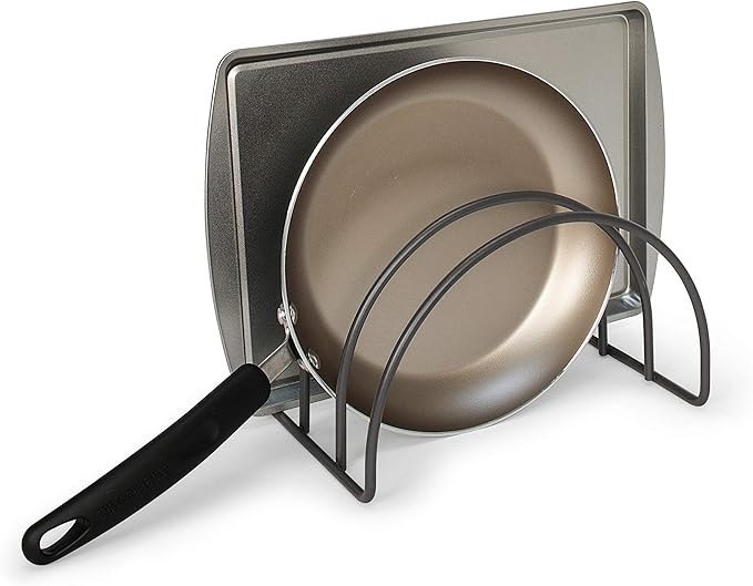 Spectrum Arch Kitchen Lid Organizer for Plates, Cutting Boards, Bakeware, Cooling Racks, Pots & Pans and Serving Trays, Industrial Gray