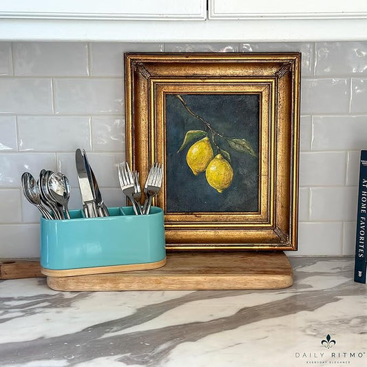 DAILY RITMO® Turquoise Aqua Countertop Silverware Holder