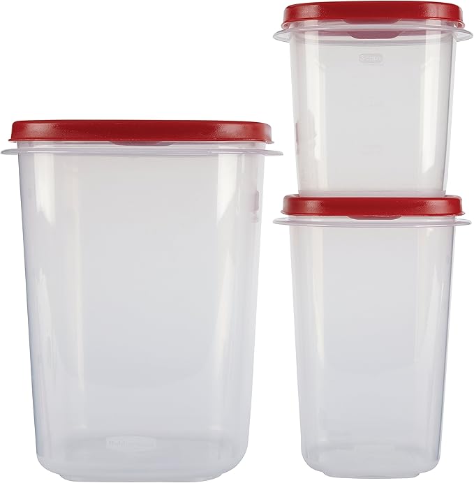 Rubbermaid Easy Find Lids Food Storage Containers, Racer Red, 6-Piece Set