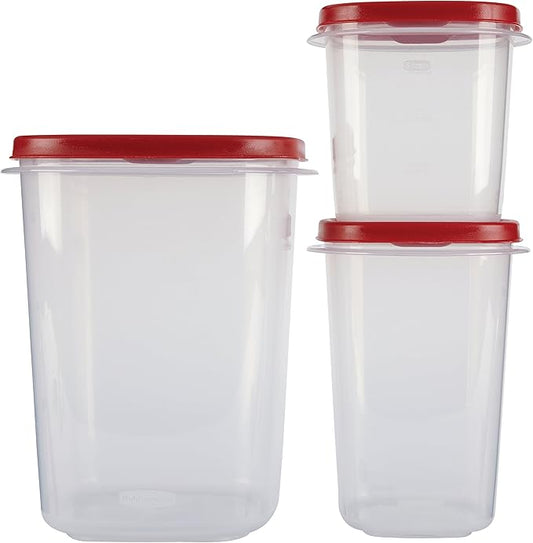 Rubbermaid Easy Find Lids Food Storage Containers, Racer Red, 6-Piece Set (Pack of 4)