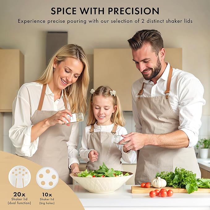 EDELHAUS® Glass Spice Jars with Bamboo Lids (24 x 4oz) Spice Containers with 240 Labels, Steel Funnel, Empty Square Seasoning Organizer for Spice Rack, Cabinet, Drawer [4.3 in × 1.8 in]