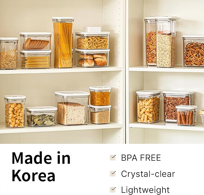 Premium Airtight Food Storage Containers, Rectangular 2PC-SET(2.11qt), Smart One-Click Seal Lid, 100% Leak Proof, Keep Food Fresh Longer, BPA-FREE, Dishwasher/Freezer & Microwave Safe