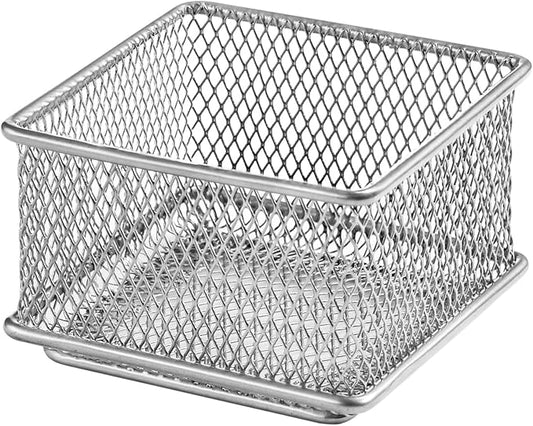 Ybm Home Silver Mesh Drawer Cabinet and or Shelf Organizer Bins, School Supply Holder Office Desktop Organizer Basket 1612 (3x3)