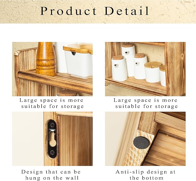 Large 2-Tier Wood Spice Rack, 15.7×7.9×12 a countertop Organizer for Kitchen and Bathroom Storage, Display of Cosmetics 2