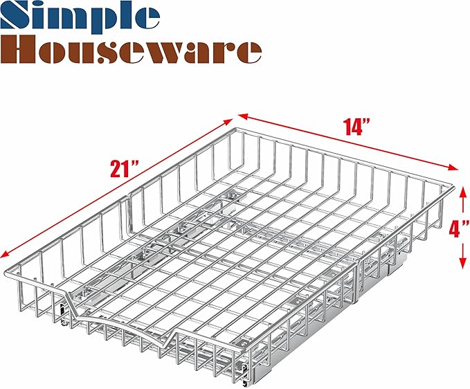 Simple Houseware Under Cabinet Pull Out Sliding Shelf Drawer Organizer, 21" D x 14" W