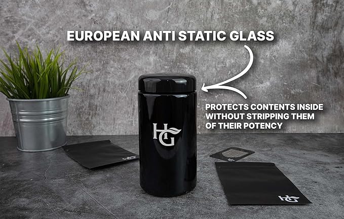 Herb Guard - 1 Oz Airtight Jar & Container [3 Pack] (500 ml) Airtight Ultraviolet Protection Keeps Goods Fresh for Months