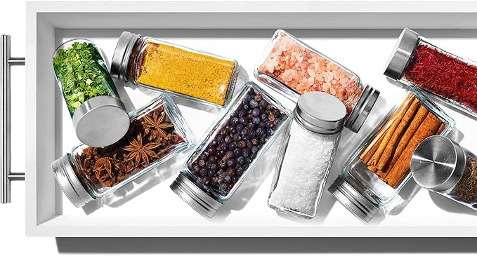 OXO Good Grips Kitchen, Compact Spice Drawer Organizer, White (Pack of 4)