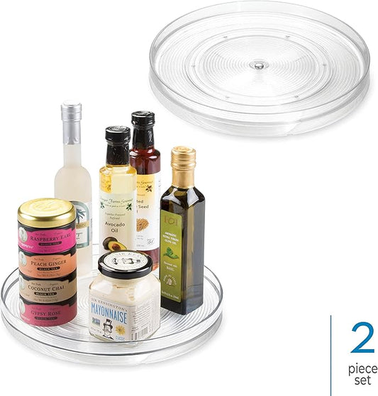 iDesign Linus Turntable Kitchen, Pantry or Countertop Organization, 11 Inches, Clear
