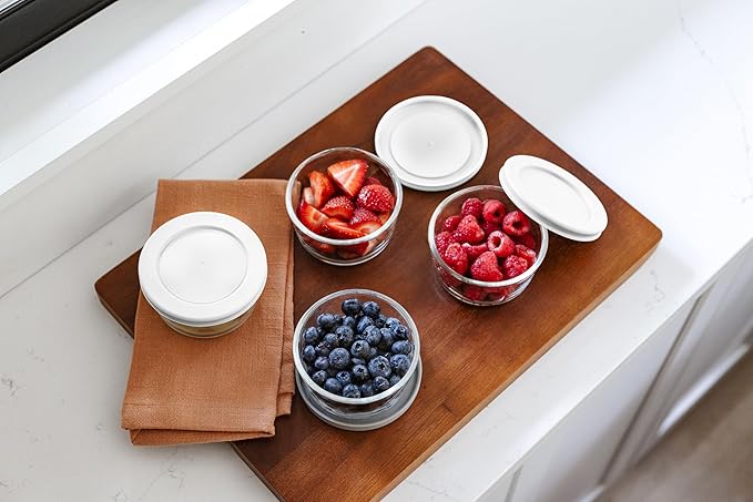 16-Piece Glass Food Storage Containers Set (8 Containers + 8 BPA-Free Lids) | 1-Cup, Leakproof | Microwave, Freezer, Oven & Dishwasher Safe | Ideal for Meal Prep & Pantry Organization